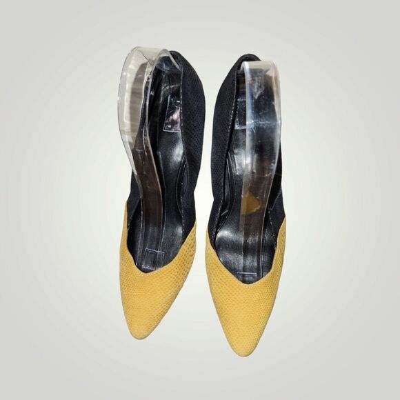 LOGO Lori Goldstein size 8 Kate Colorblock Leather Pointed Toe Block Heel - Picture 11 of 14